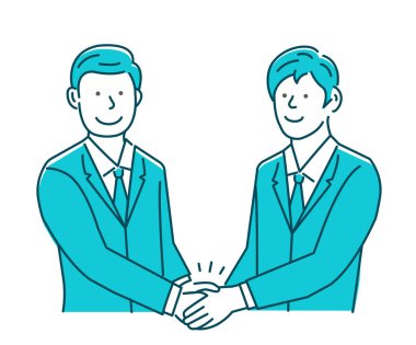 Vector illustration of businessmen shaking hands ( business partnership / cooperation )