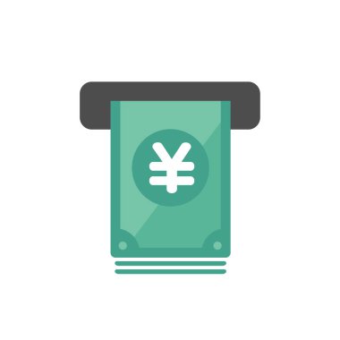 ATM, cash dispenser vector icon (JPY | Japanese Yen)	
