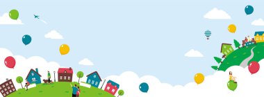 Fantezi gezegeni web pankartı illüstrasyonu