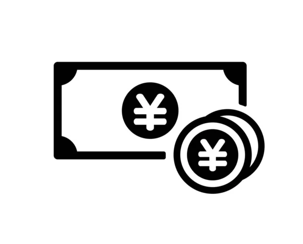 Dinheiro Vetor Dinheiro Ícone Ilustração Jpy Iene Japonês — Vetor de Stock