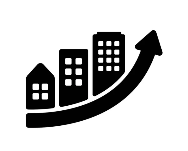 Stadtentwicklung Erhöhung Der Bodenpreise Vektor Symbol Illustration — Stockvektor