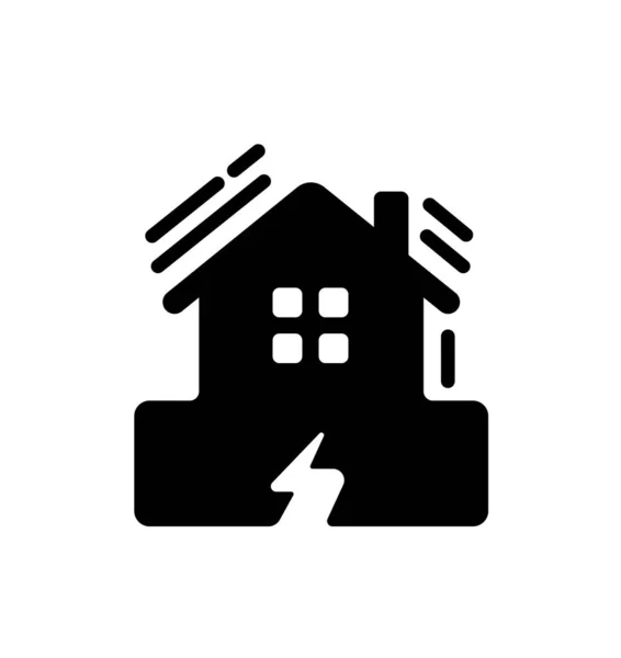 Ilustração Ícone Vetor Casa Resistente Terremoto —  Vetores de Stock