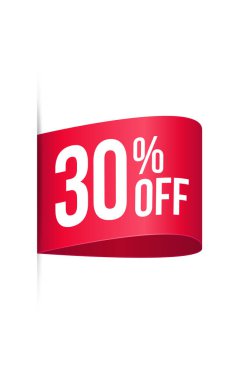 Satış etiketi vektör çizimi (% 30 indirimli )