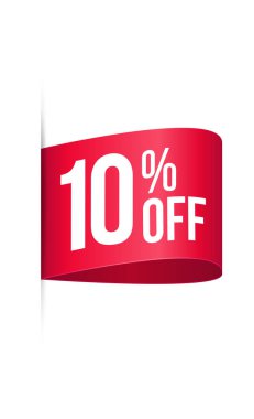 Satış etiketi vektör çizimi (% 10 indirimli )
