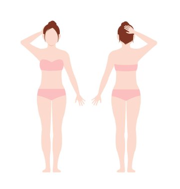 Genç kadının tüm vücut vektör çizimi (meçhul )