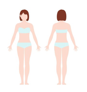 Genç kadının tüm vücut vektör çizimi (meçhul )