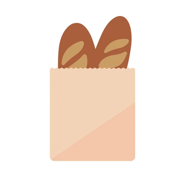 Baguette Bread Vector Icon Illustration — 스톡 벡터