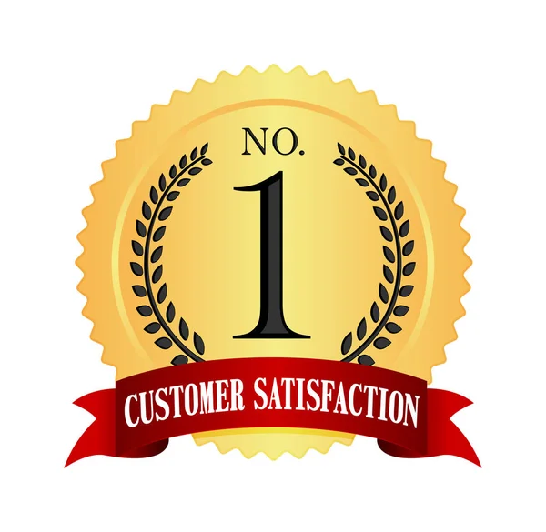 Ikona Medaile Číslo Ilustrace Spokojenost Zákazníka — Stockový vektor