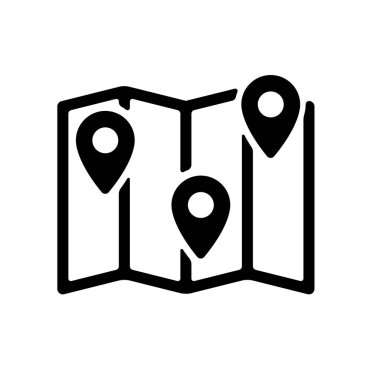 MAP (seyahat, hedef) vektör simgesi illüzyonu