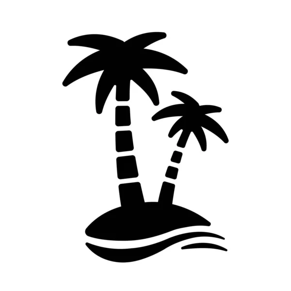 Рисунок Векторной Иконки Пальмы Пляж Отдых — стоковый вектор