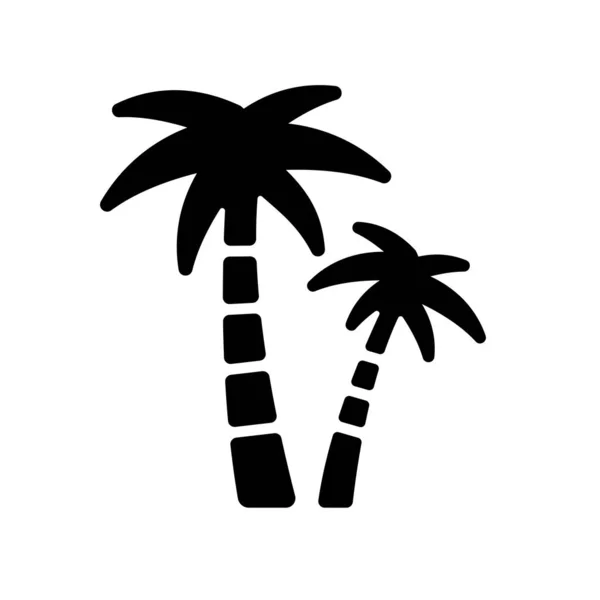 Palm Tree Beach Vacation Vector Icon Illustration — Stock Vector