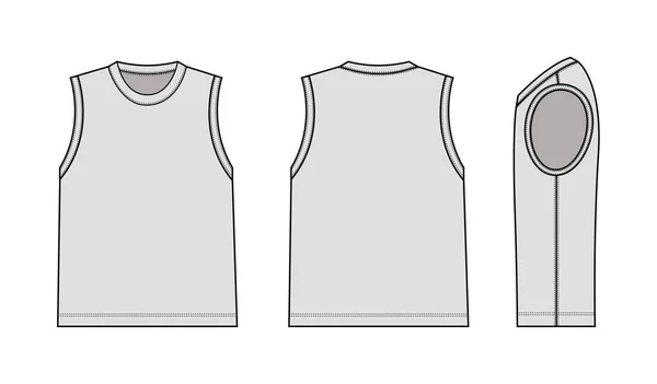 Illustrazione Modello Vettoriale Shirt Senza Maniche — Vettoriale Stock