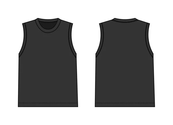 Illustrazione Modello Vettoriale Shirt Senza Maniche — Vettoriale Stock
