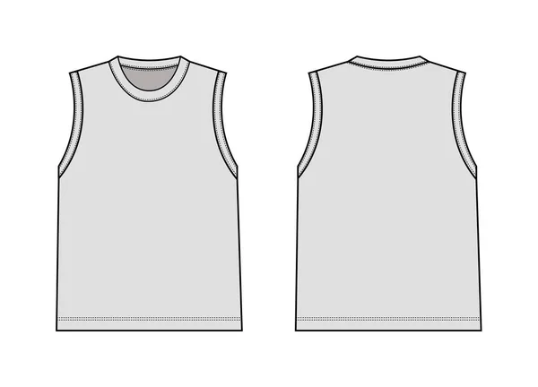 Sleeveless Shirt Vector Template Illustratie — Stockvector