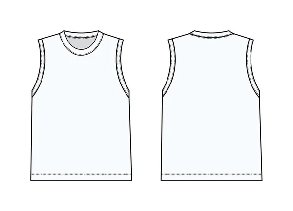 Modèle Shirt Sans Manches Illustration Vectorielle — Image vectorielle