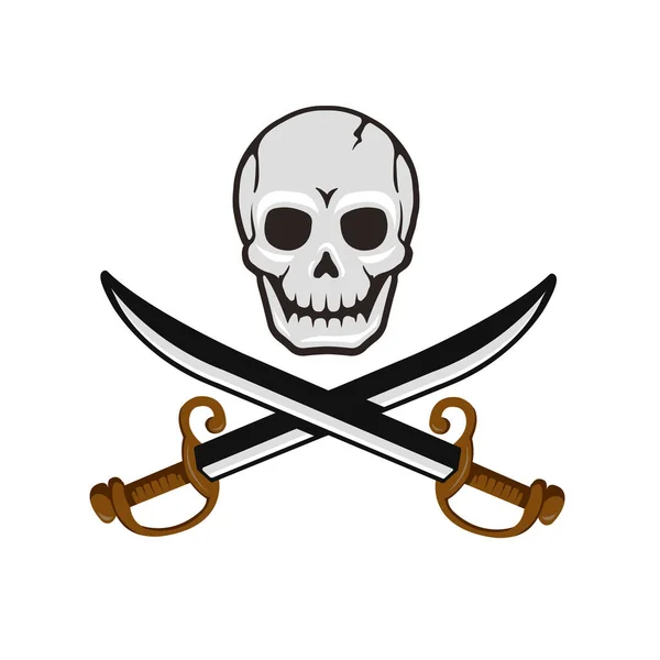 Skull Amd Crossed Swords Vector Illustration — Stock Vector