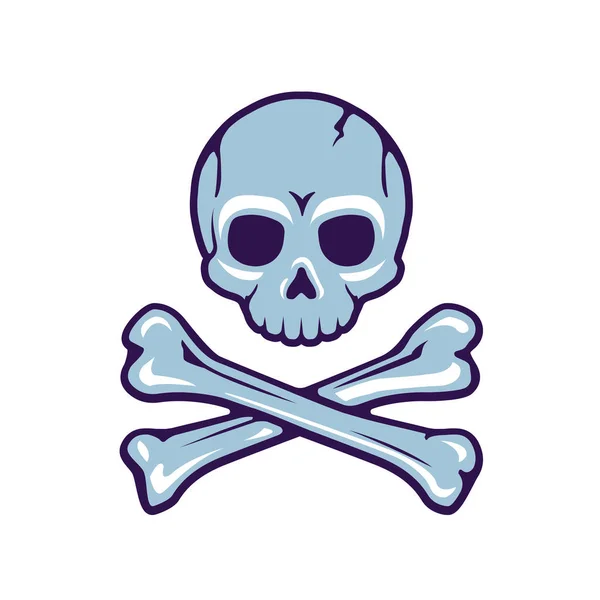 Skull Crossed Bones Vector Illustration — Stock Vector