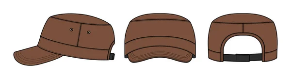 Illustrazione Del Modello Vettoriale Del Cappuccio Militare Cadetto Cappuccio Lavoro — Vettoriale Stock