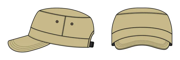Illustrazione Del Modello Vettoriale Del Cappuccio Militare Cadetto Cappuccio Lavoro — Vettoriale Stock