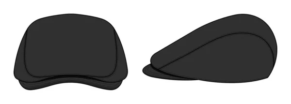 Cappello Piatto Cappello Caccia Modello Vettoriale Illustrazione — Vettoriale Stock