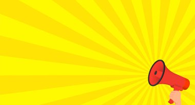 Megafon ve eller sancak vektör illüstrasyonu