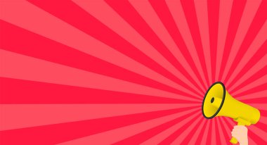 Megafon ve eller sancak vektör illüstrasyonu