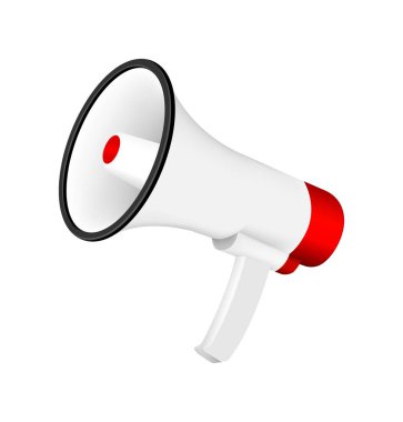 Megafon (beyaz renk) vektör illüstrasyonu