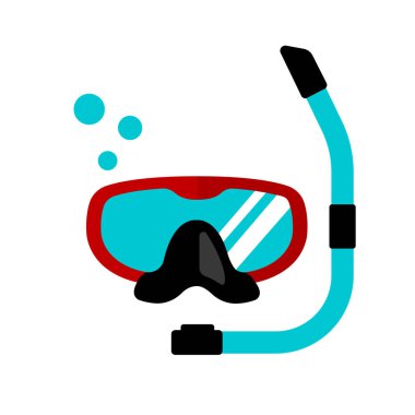 Snorkeiling (deniz aktivitesi) vektör simgesi illüstrasyonu
