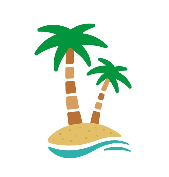 Παλάμη Παραλία Διακοπές Εικονογράφηση Διάνυσμα Εικονίδιο — Διανυσματικό Αρχείο
