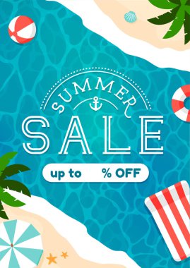 Yaz indirimi vektör illüstrasyonu