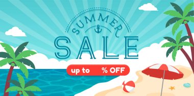 Summer sale vector banner illustration