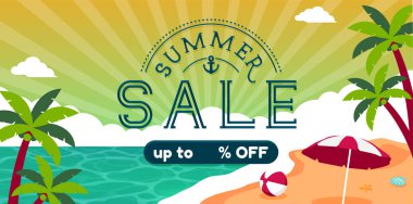 Summer sale vector banner illustration