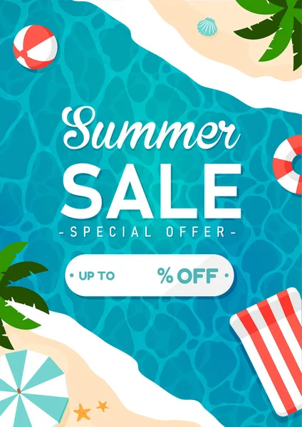 Summer Sale Vector Banner Illustration — Stock Vector