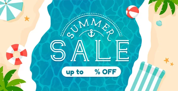 Summer Sale Vector Banner Illustration — Vector de stock