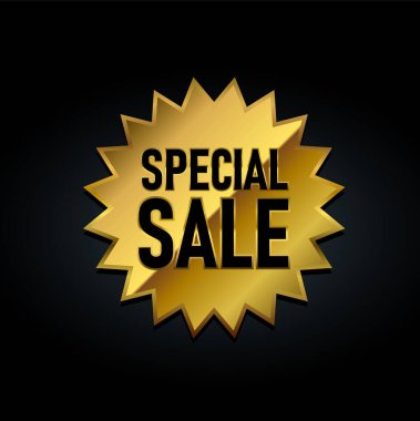 Özel indirimli altın rozet vektör çizimi