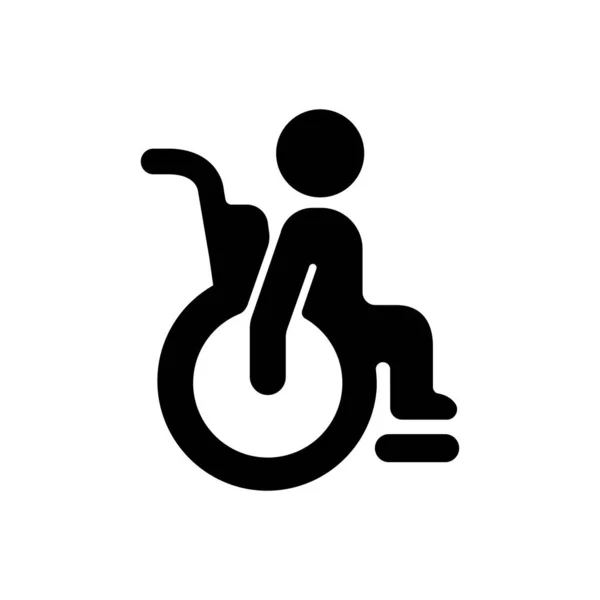 Rollstuhl Person Mit Behinderungen Vektor Symbol Illustration — Stockvektor