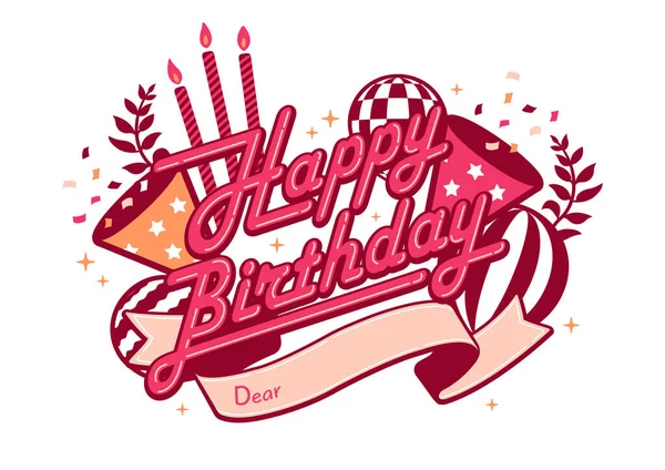 Boldog Születésnapot Logó Vektor Illusztráció — Stock Vector