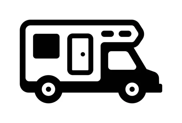 Motorhome Camping Carro Vetor Ícone Ilustração — Vetor de Stock