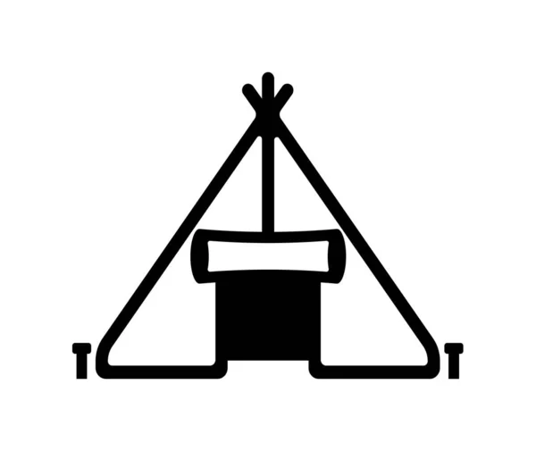 Tent Camping Vector Icon Illustration — Stock Vector