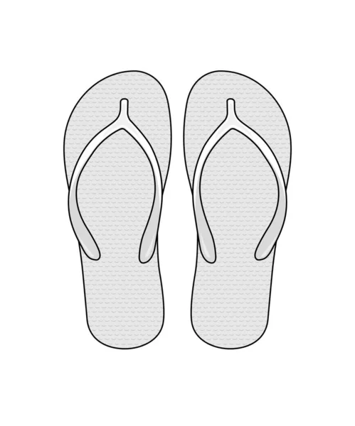 海滩凉鞋 翻边拖鞋 模板矢量插图 — 图库矢量图片