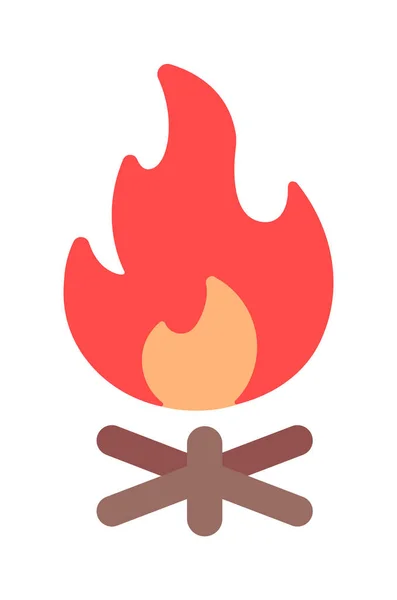Campfire Bonfire Vector Icon Illustration — Stock Vector