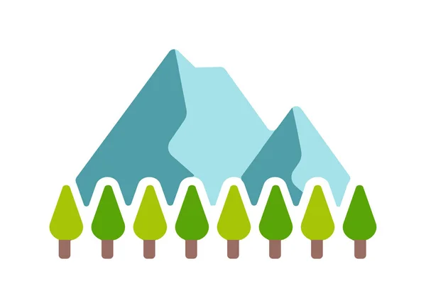 Berg Und Bäume Natur Vektor Symbol Illustration — Stockvektor