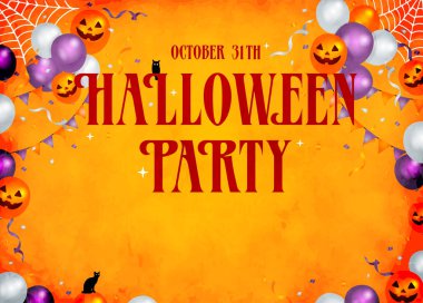 Cadılar Bayramı partisi siluet vektör çizimi. Poster (pilot) şablonu vs..