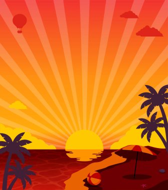 Yaz vektör illüstrasyonunun sonu