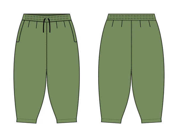 Harem Pants Sarrouel Pants Vector Template Illustration — Stock Vector