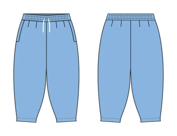 Harem Pants Sarrouel Pants Modello Vettoriale Illustrazione — Vettoriale Stock