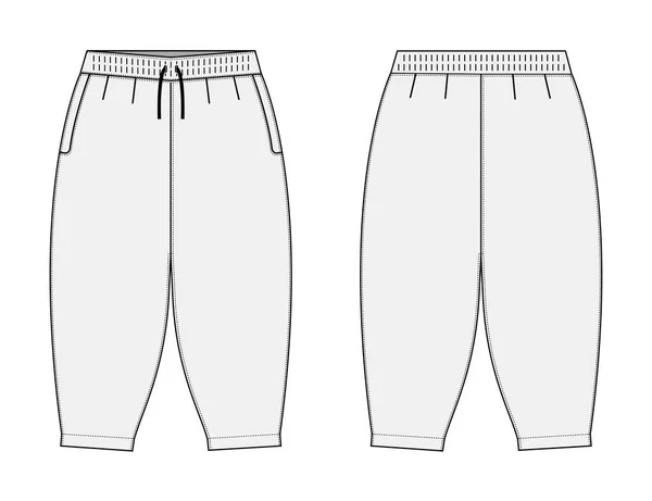 Harem Pants Sarrouel Pants Vector Template Illustration — Stock Vector