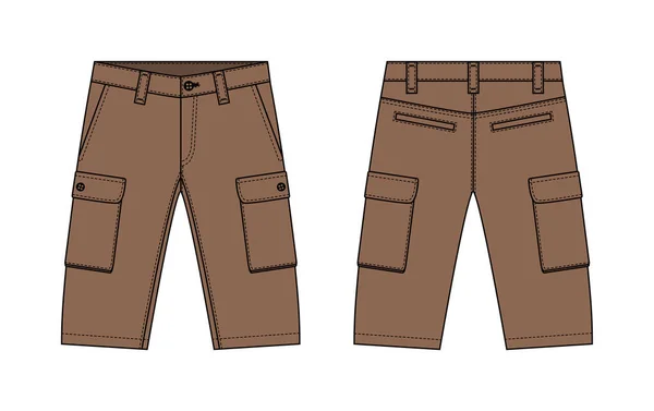 Pantalones Cortos Para Hombre Pantalones Cortos Vector Plantilla Ilustración — Archivo Imágenes Vectoriales