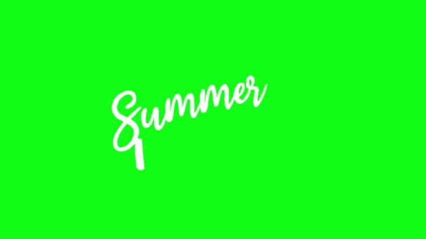 Summer Party Beach Party Logo Animation Movie Green Background Chroma — Stock Video