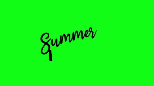 Zomer Feest Beach Party Logo Animatiefilm Groene Achtergrond Voor Chroma — Stockvideo